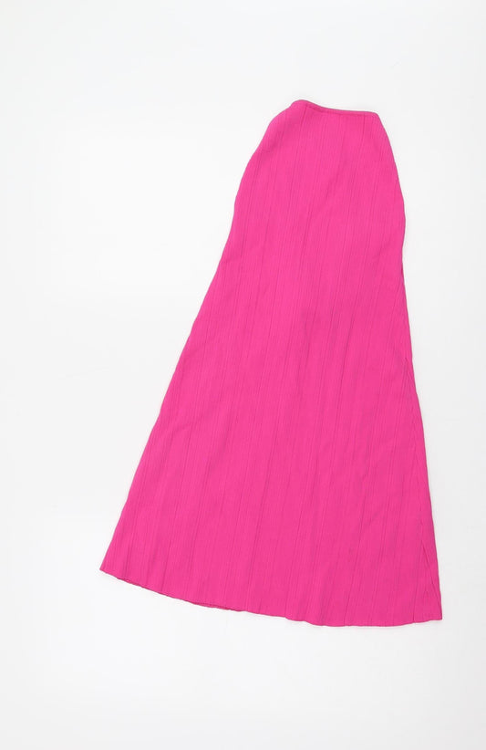 Zara Women's Pink Halter Dress, Size S, Sleeveless, New