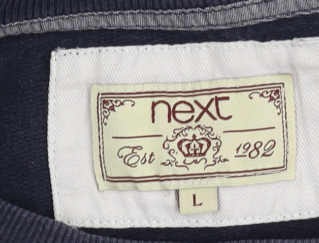 Next Men’s Blue Pullover Sweatshirt L Cotton