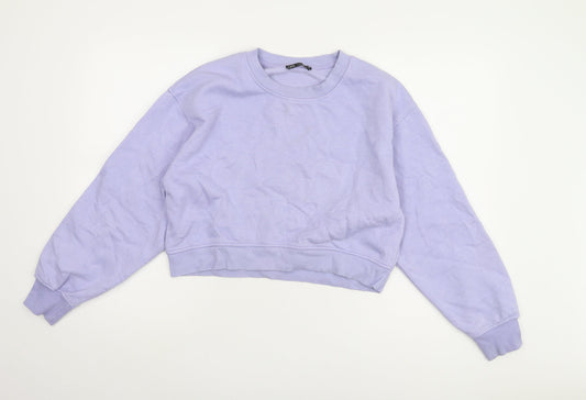 Zara Women's Purple Sweatshirt Size 8 Crew Neck