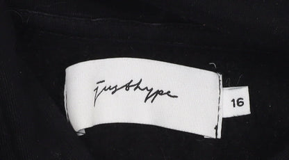 Just Womens Hype Black Pullover Hoodie - Size 16