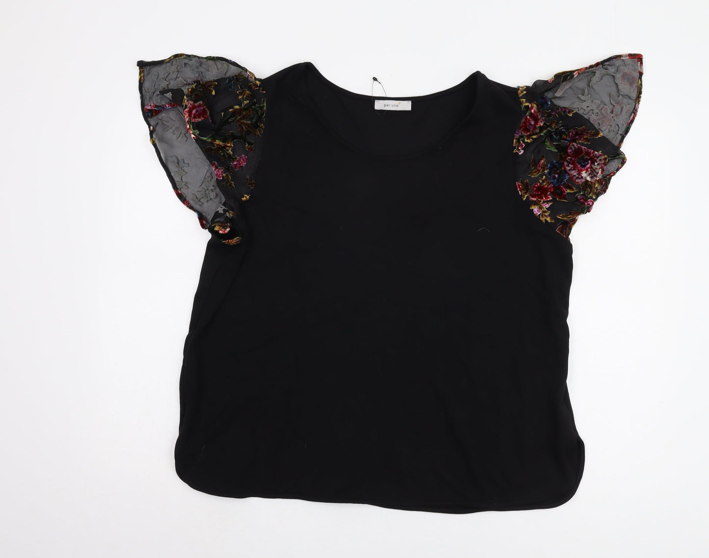 Marks and Spencer Women's Black Flutter Sleeve Blouse