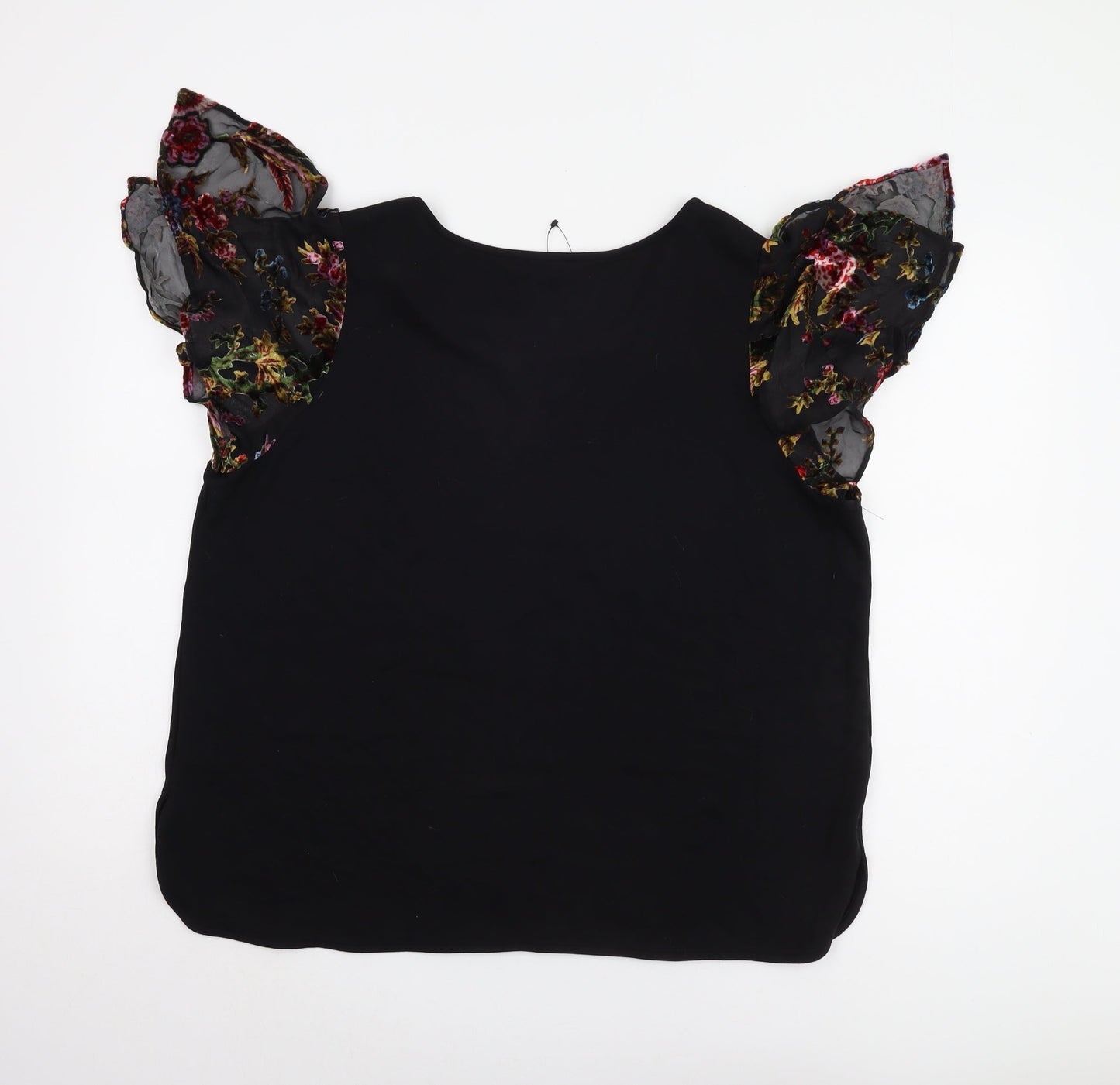 Marks and Spencer Women's Black Flutter Sleeve Blouse