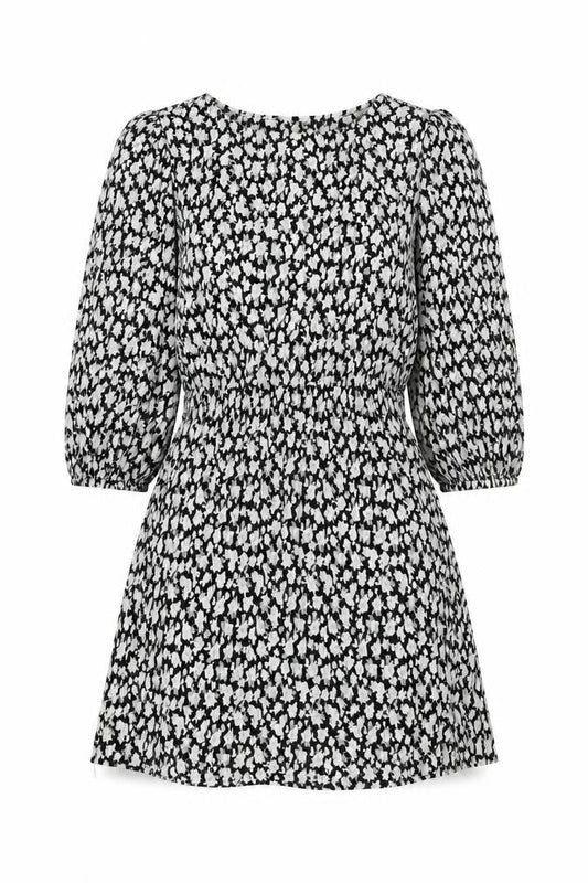 Pull&Bear Women's Black Floral Fit & Flare Dress M