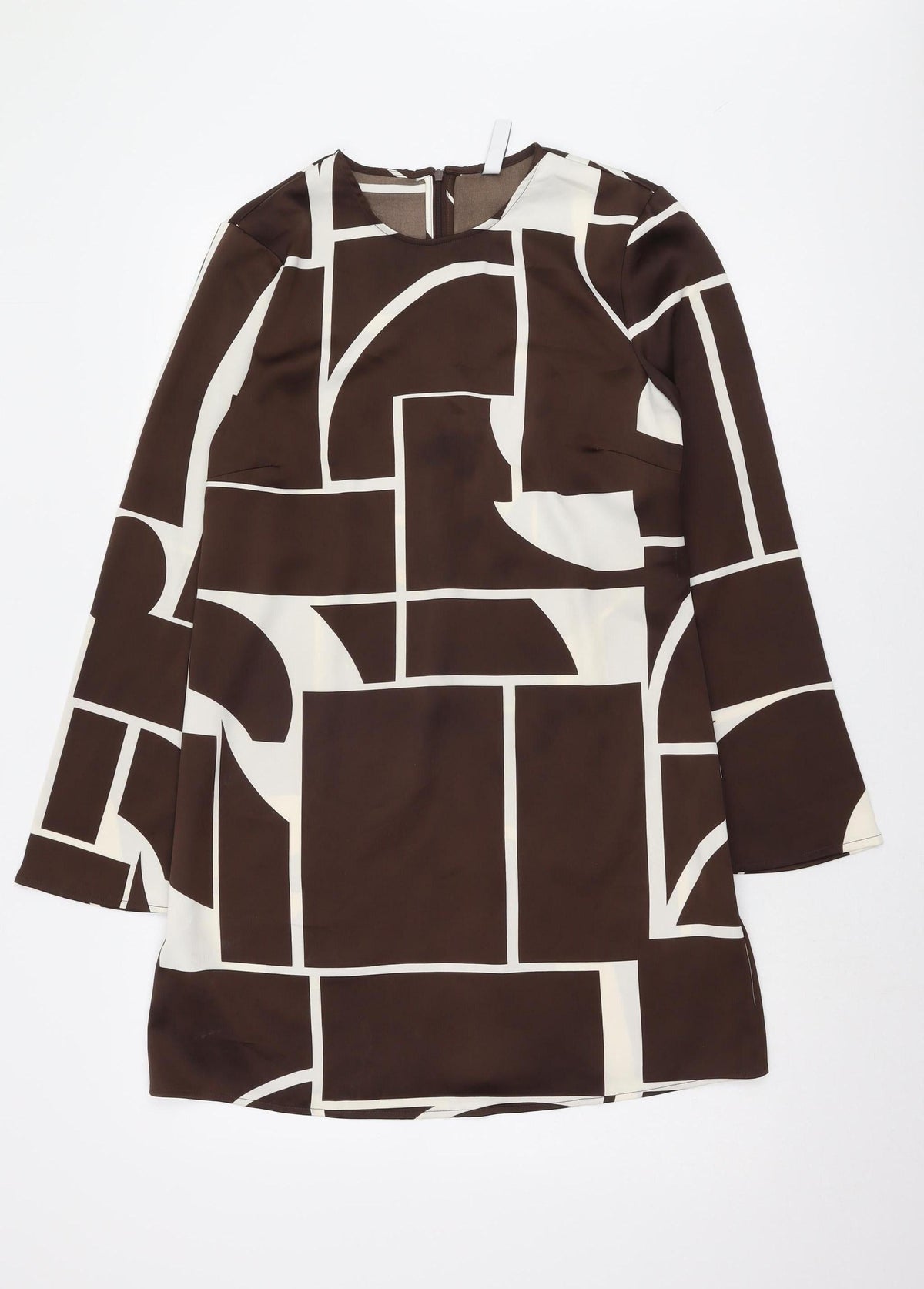 MNG Women's Brown Geometric Dress Size 8
