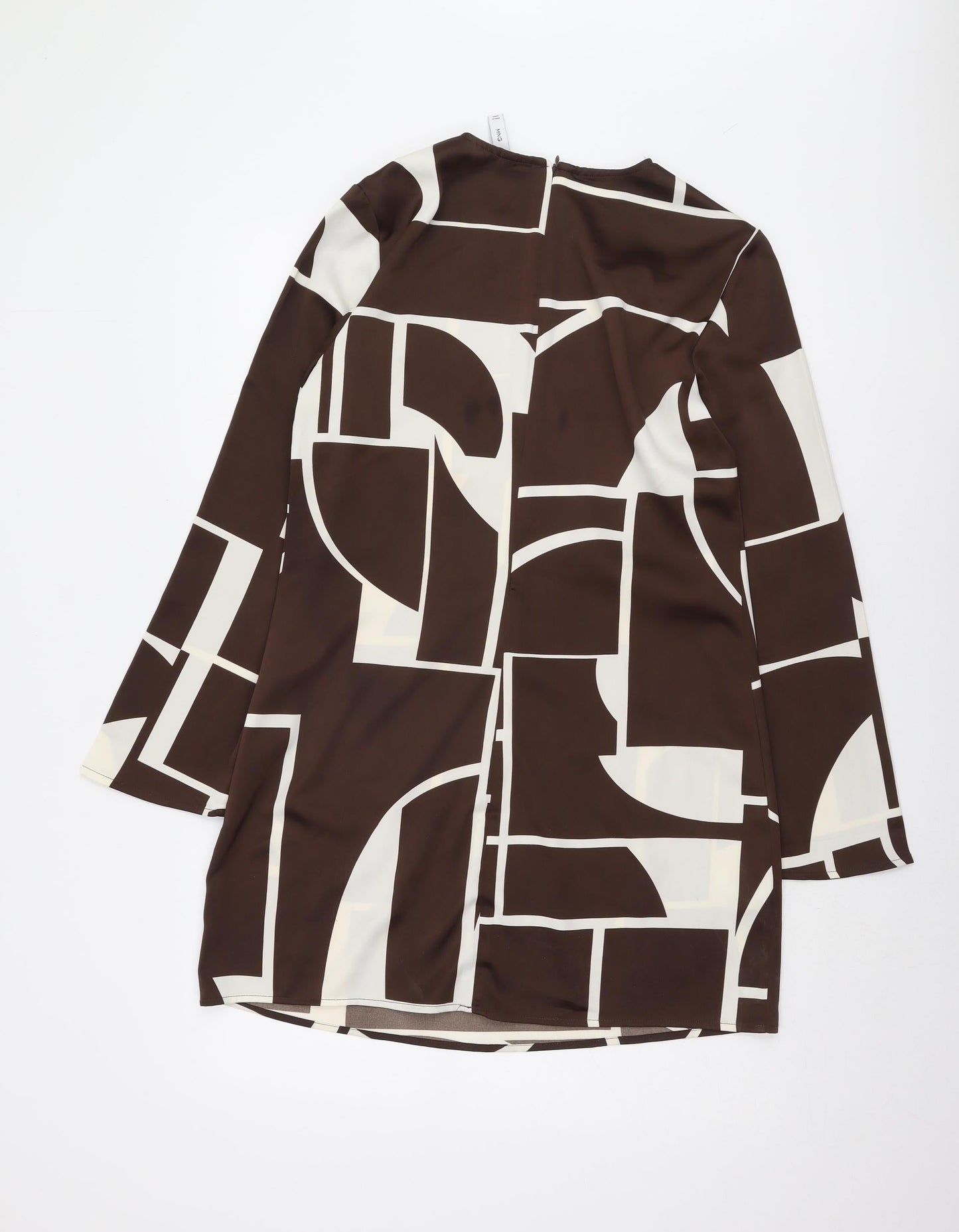 MNG Women's Brown Geometric Dress Size 8