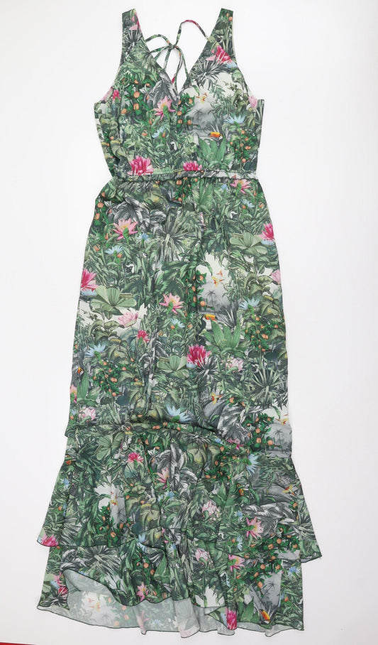 H&M Women’s Multicoloured Fit & Flare Midi Dress Size 10