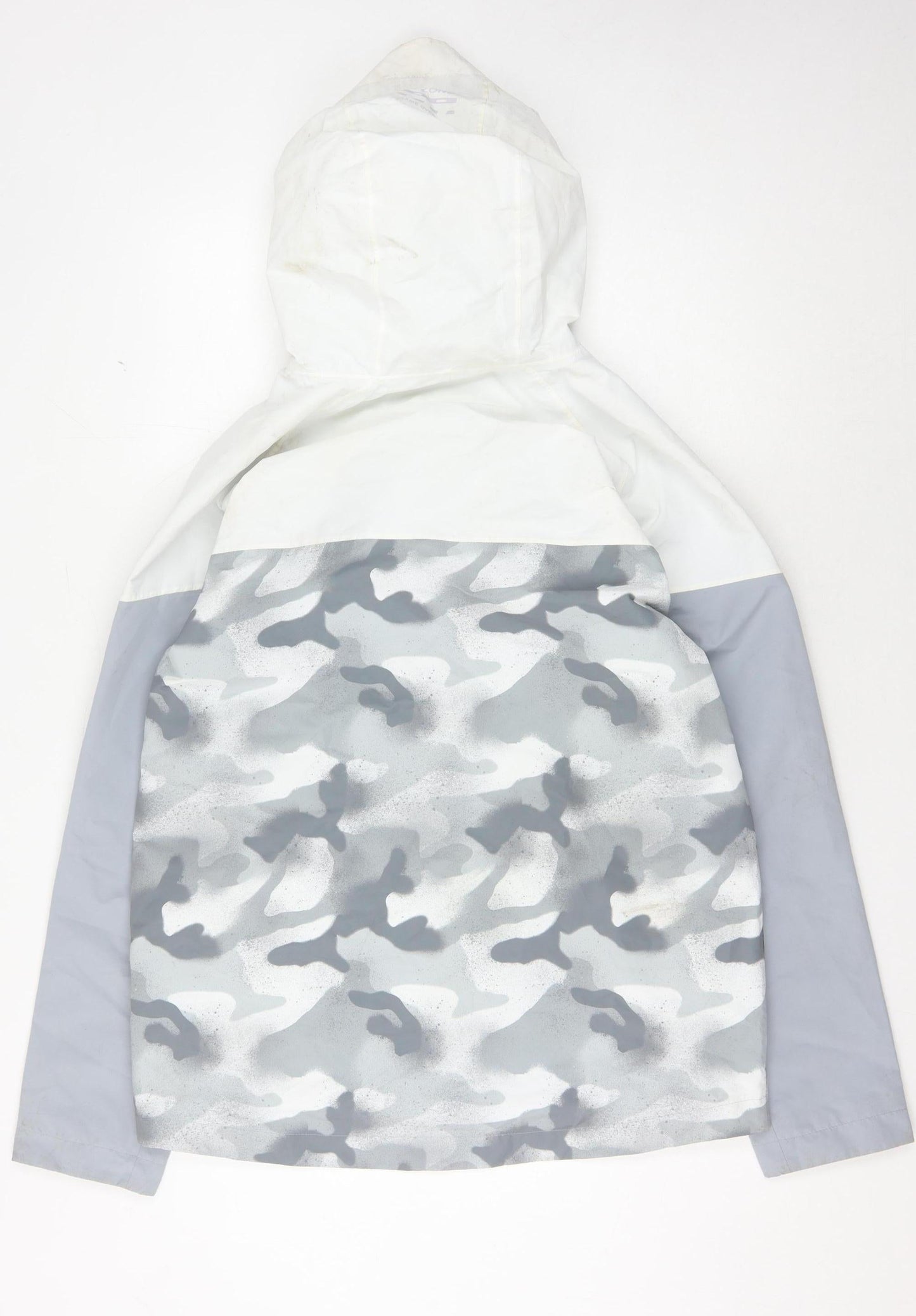 Next Boys Camouflage Rain Coat 16 Years White Grey