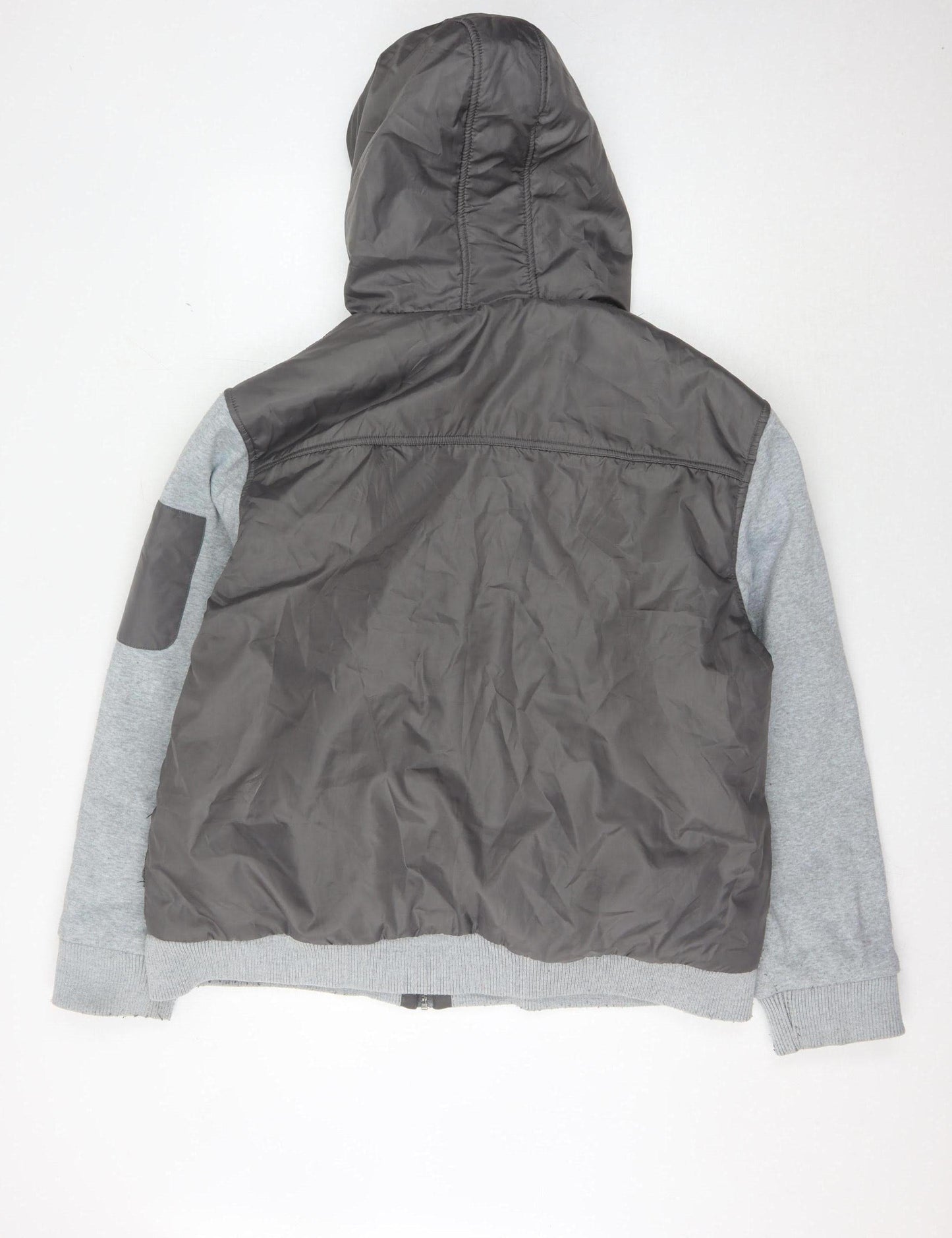 Fabric Men's Grey Hooded Puffer Jacket 2XL - Casual Winter Wear