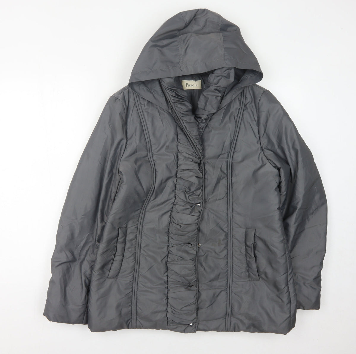 Precis Women's Grey Hooded Jacket Size 12