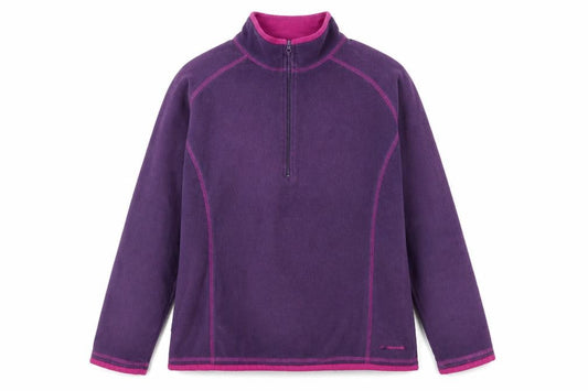 Mountain Life Women's Purple 1/4 Zip Fleece Sweatshirt