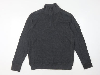 Debenhams Men's Grey Pullover Jumper, Medium, High Neck