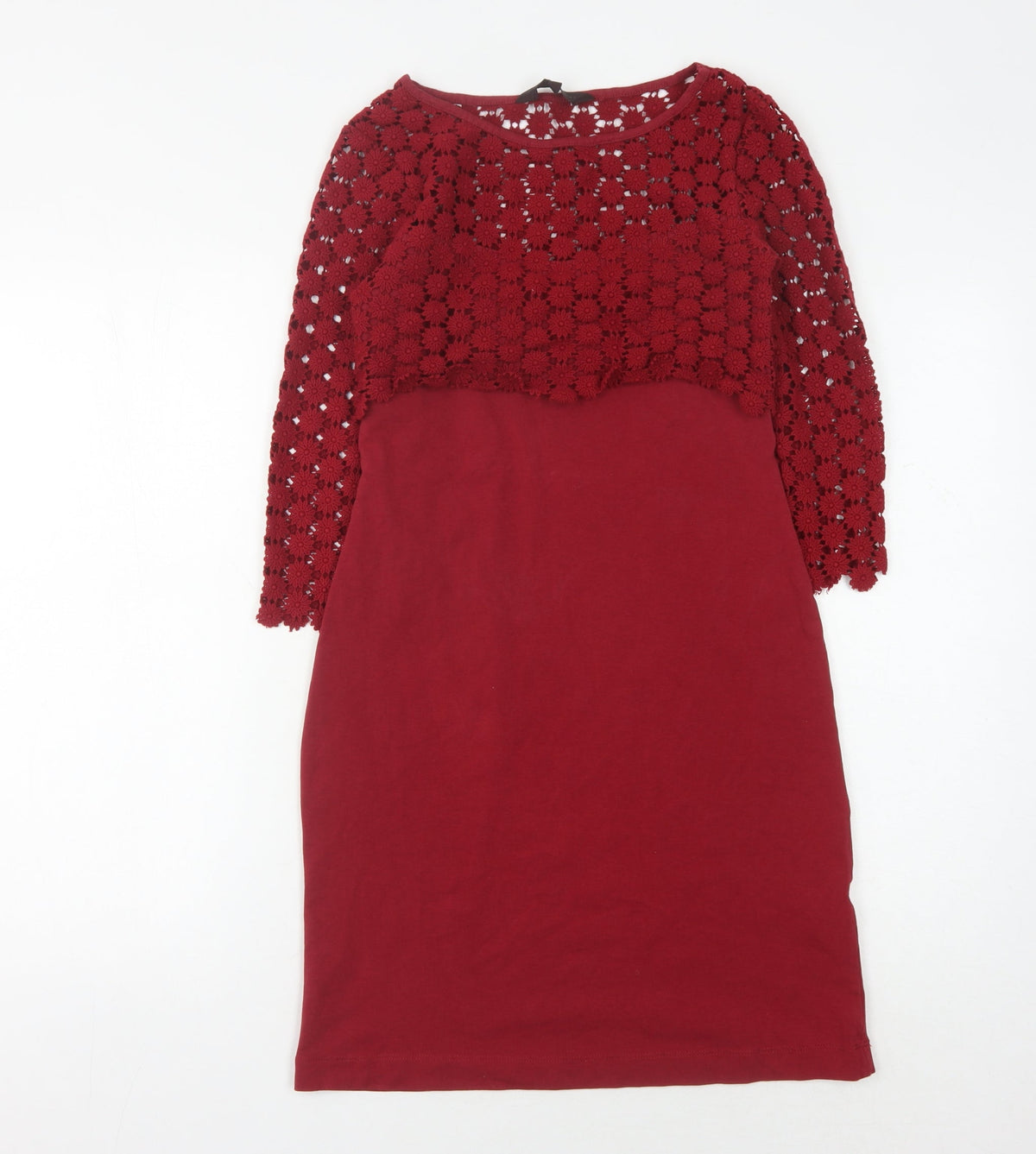 Great Plains Women Red XS Crochet Dress