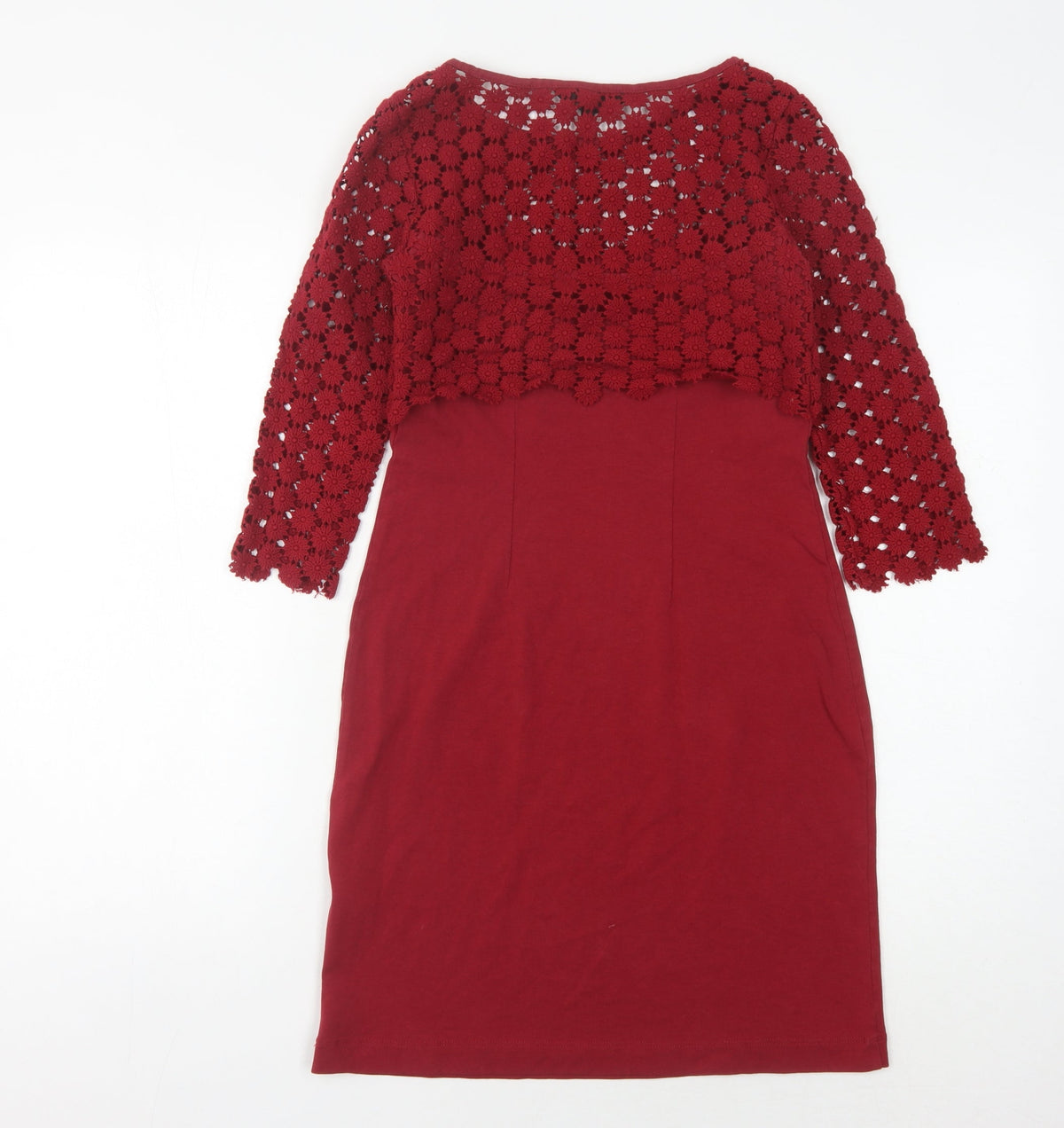 Great Plains Women Red XS Crochet Dress