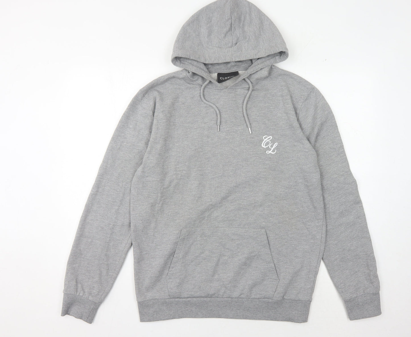 Closure London Men's Grey Pullover Hoodie, M, Regular Fit