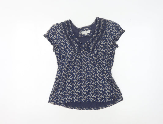 Rocha John Rocha Women's Blue Floral Petite Blouse