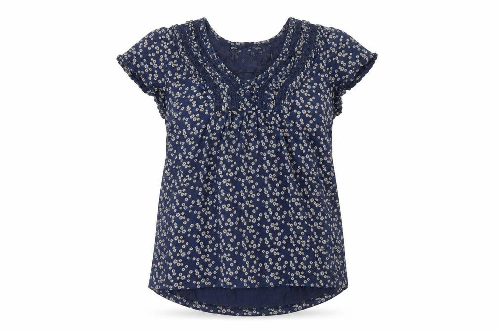 Rocha John Rocha Women's Blue Floral Petite Blouse