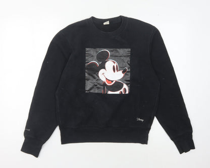 Preloved Uniqlo Disney Black XS Pullover Sweatshirt - Front