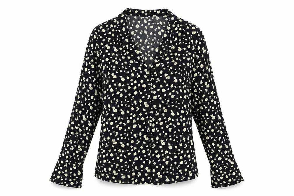 Marks & Spencer Women's Black Floral Blouse, Size 10