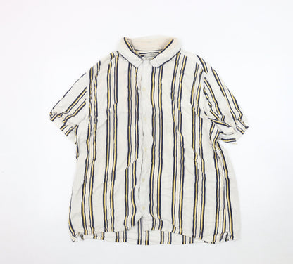 Mango Womens Multicoloured Striped Button-Up Shirt