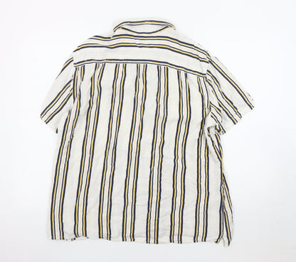 Mango Womens Multicoloured Striped Button-Up Shirt