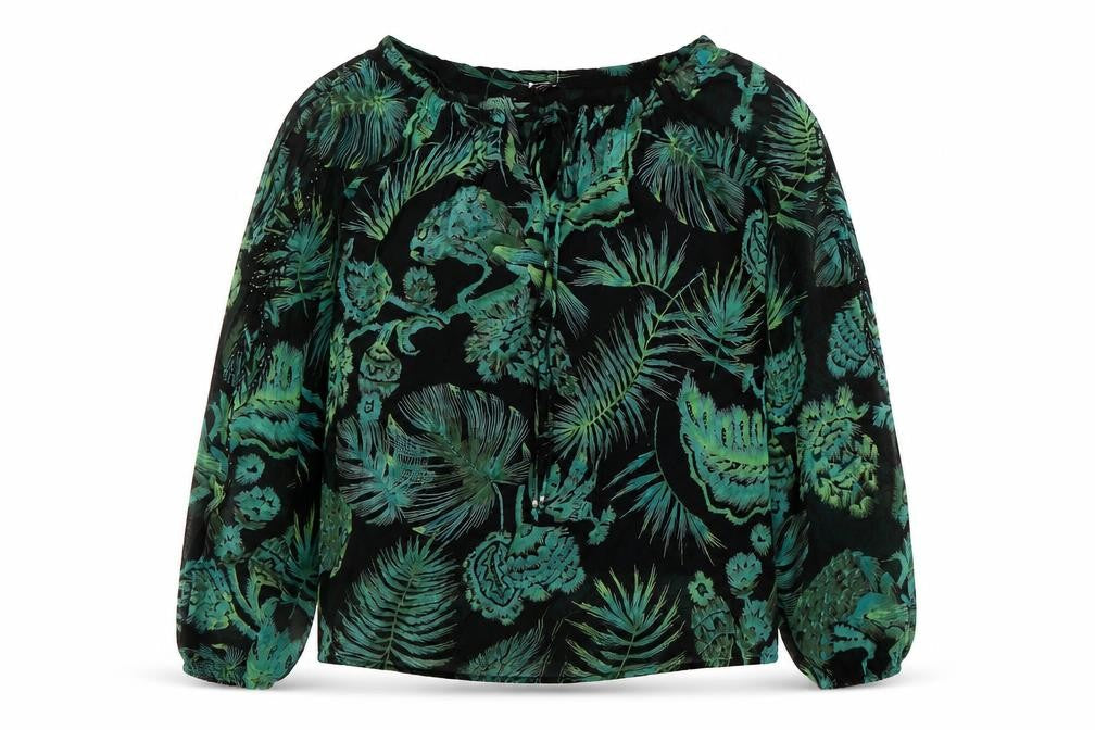 Next Women's Black Floral Tunic Blouse Size 10