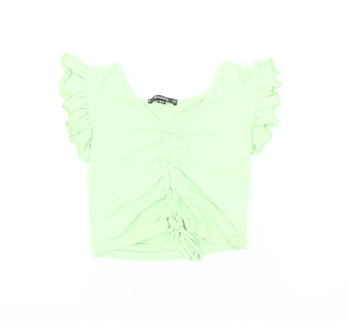 Missguided Women's Green Cropped T-Shirt Size 10