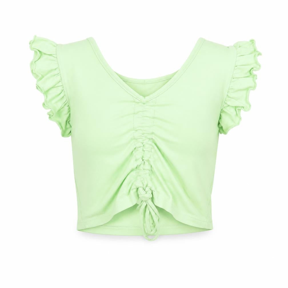 Missguided Women's Green Cropped T-Shirt Size 10