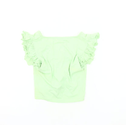 Back view of Missguided Women's Green Cropped T-Shirt, size 10