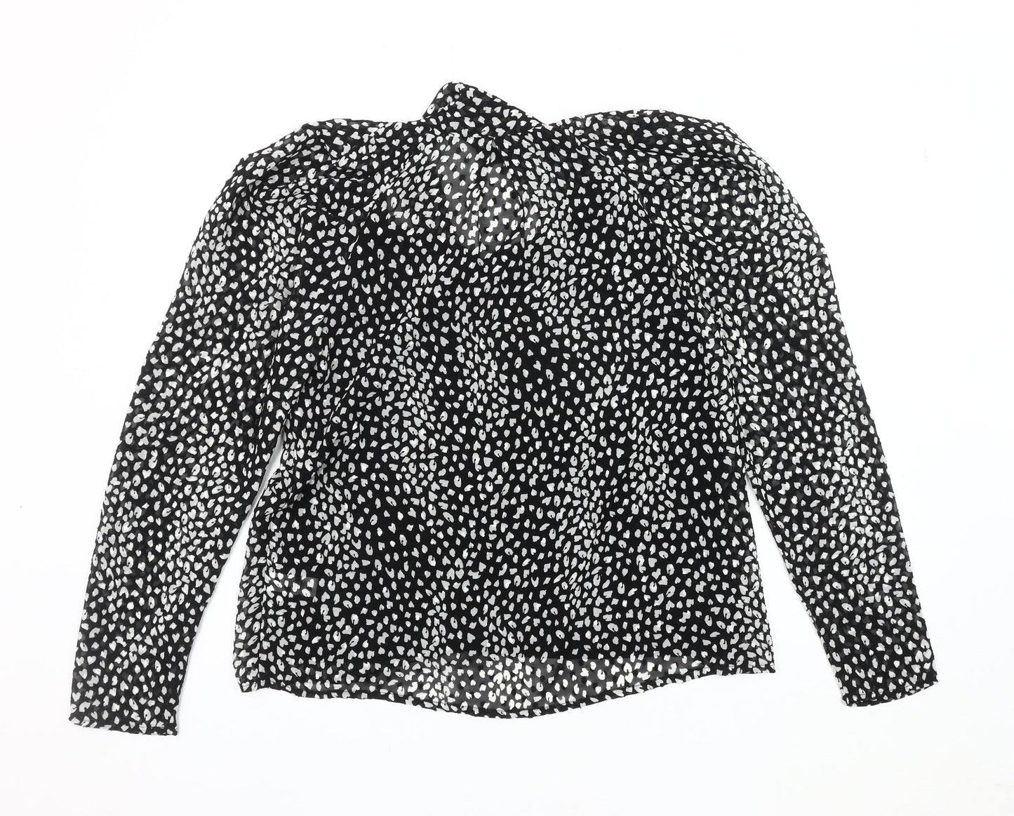Lipsy Women's Black Animal Print Blouse UK 10