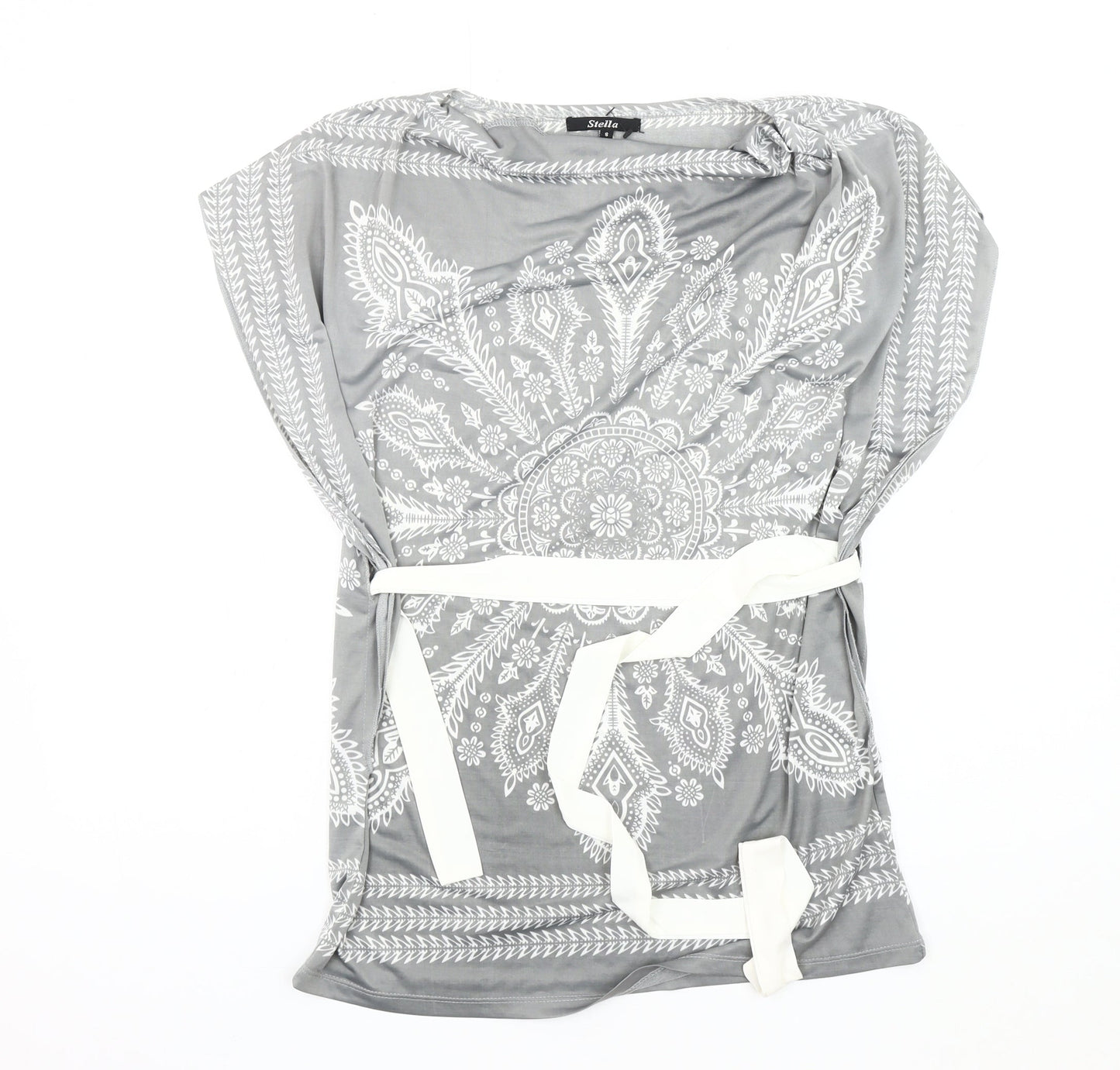 Stella Women's Grey Paisley Blouse Tunic S