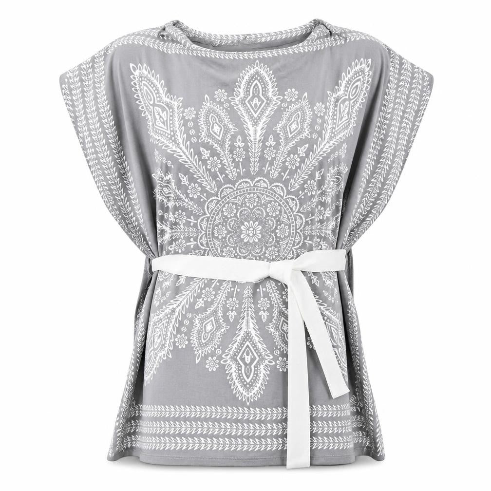 Stella Women's Grey Paisley Blouse Tunic S
