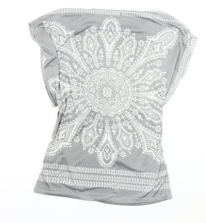 Stella Women's Grey Paisley Blouse Tunic S
