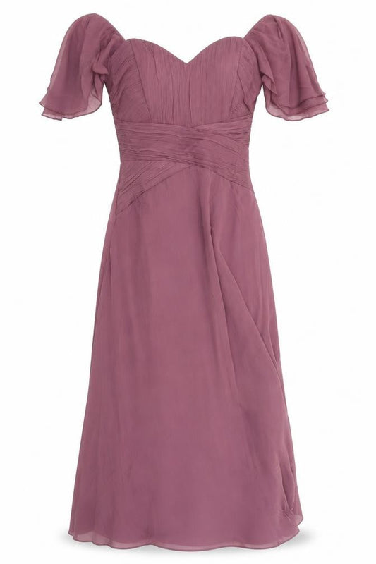 ASOS DESIGN Women’s Purple A-Line Dress, Size 8, Off Shoulder