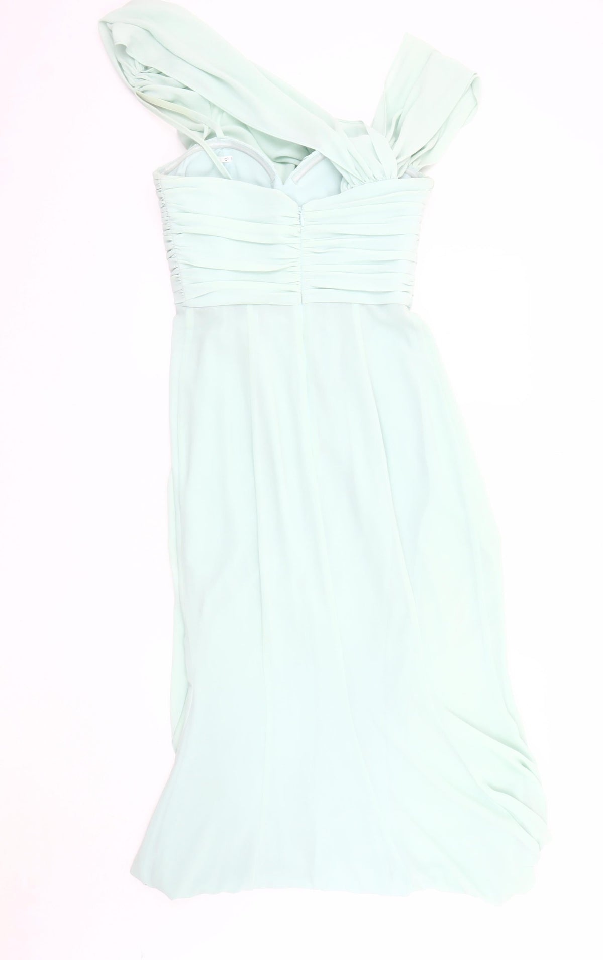 Jarlo Green Women's Long Dress, Ruffle Accents