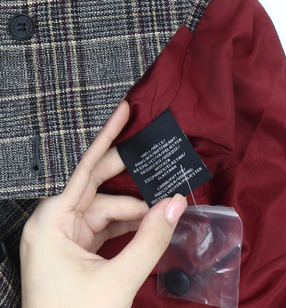Feraud Men's Check Waistcoat - Black/Grey/Red 38