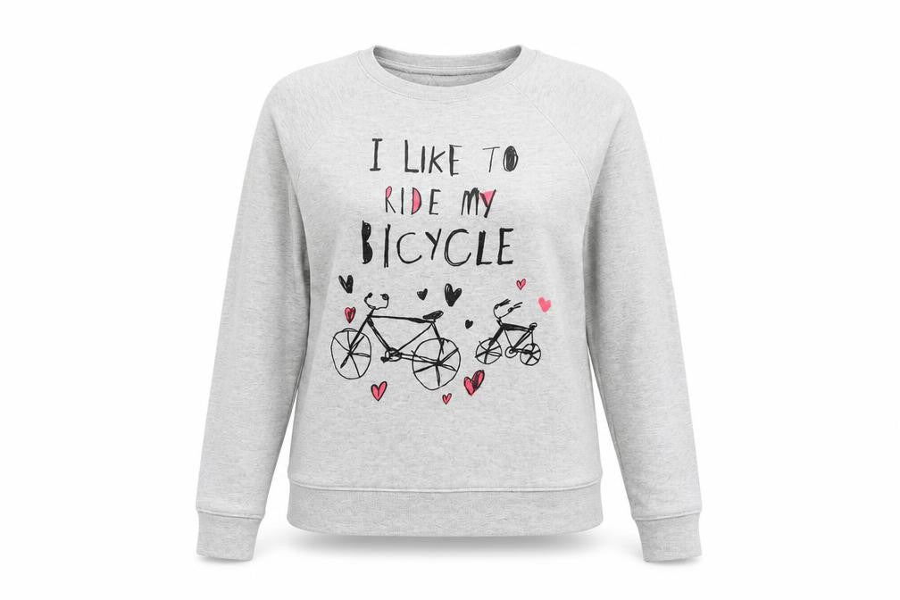Topshop Women's Grey Bicycle Graphic Pullover Sweatshirt Size 10