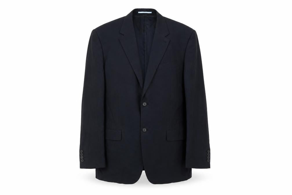 Next Men's Long Black Blazer 44L Regular Wool