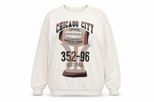 MISSPAP Women's White Pullover Sweatshirt, L, Graphic, Casual