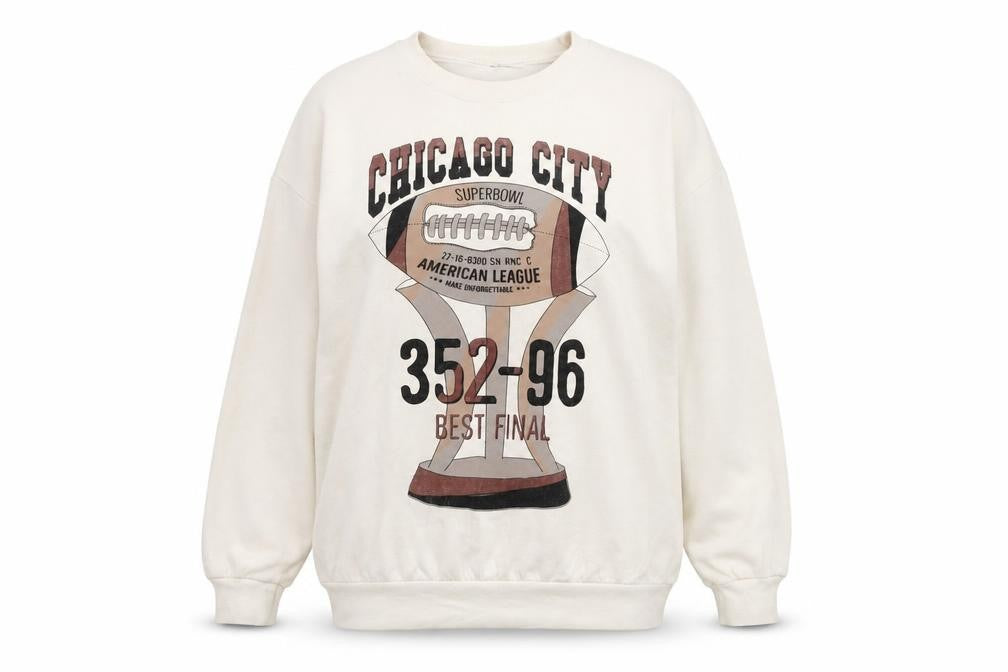 MISSPAP Women's White Pullover Sweatshirt, L, Graphic, Casual