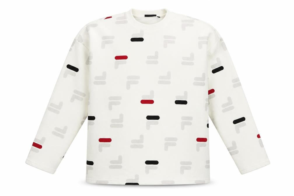 Fila Unisex Ivory Logo Sweatshirt, Size M, Casual Style