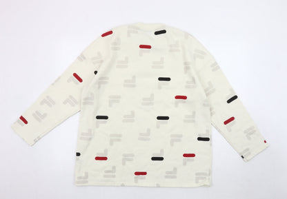 Fila Womens Ivory Logo Sweatshirt, Casual Style Size M,