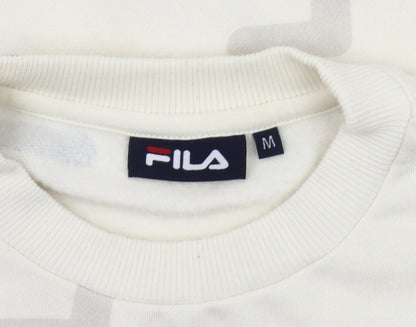 Fila Womens Ivory Logo Sweatshirt, Casual Style Size M,