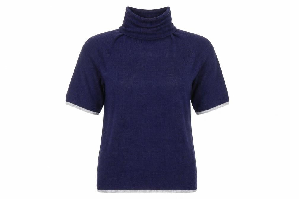Ellen Tracy Women's Blue Roll Neck Pullover Jumper - Size S
