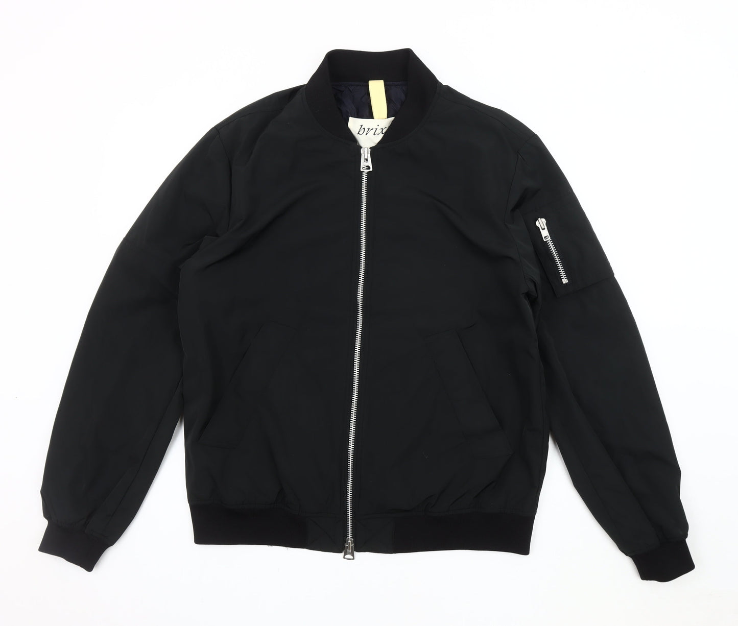 Brixtol Men's Black Bomber Jacket Medium Casual