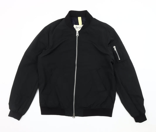 Brixtol Men's Black Bomber Jacket Medium Casual