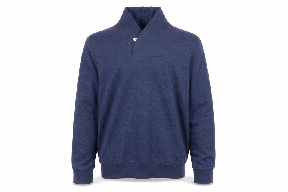 Topman Men's Blue Henley Sweatshirt, Size L