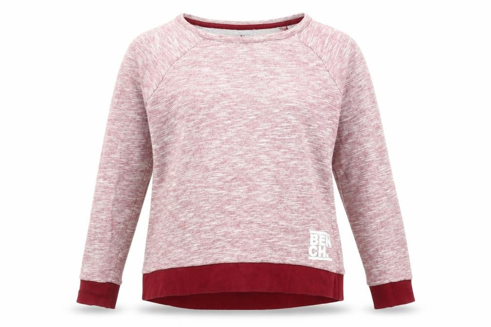 Bench Women's Red Cotton Blend Jersey Sweatshirt Size 10