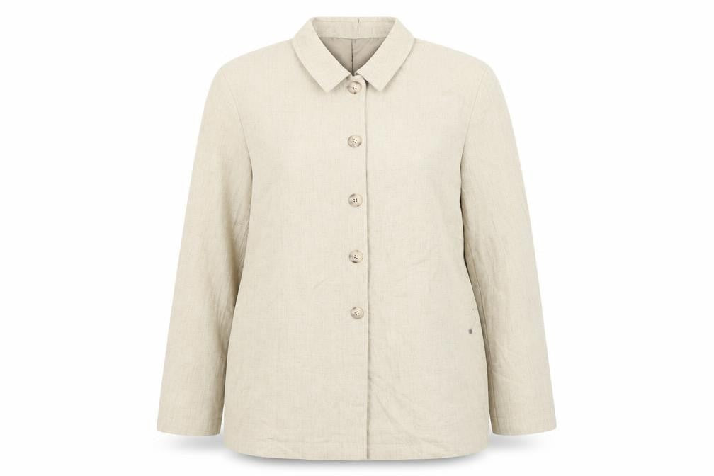 St Bernard Women's Beige Linen Blazer, Size 16, Casual Style