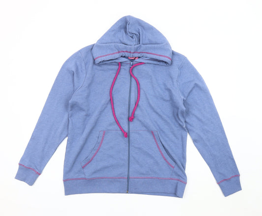 Adore Women's Blue Hooded Cotton Jacket, Small, Casual