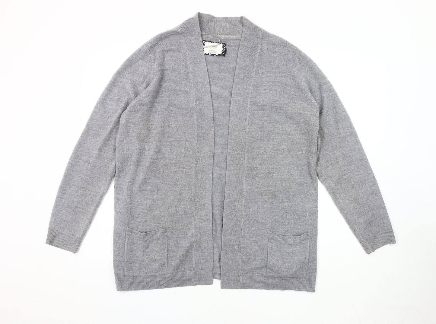 Maine New England Women's Grey Open Front Cardigan Size 18
